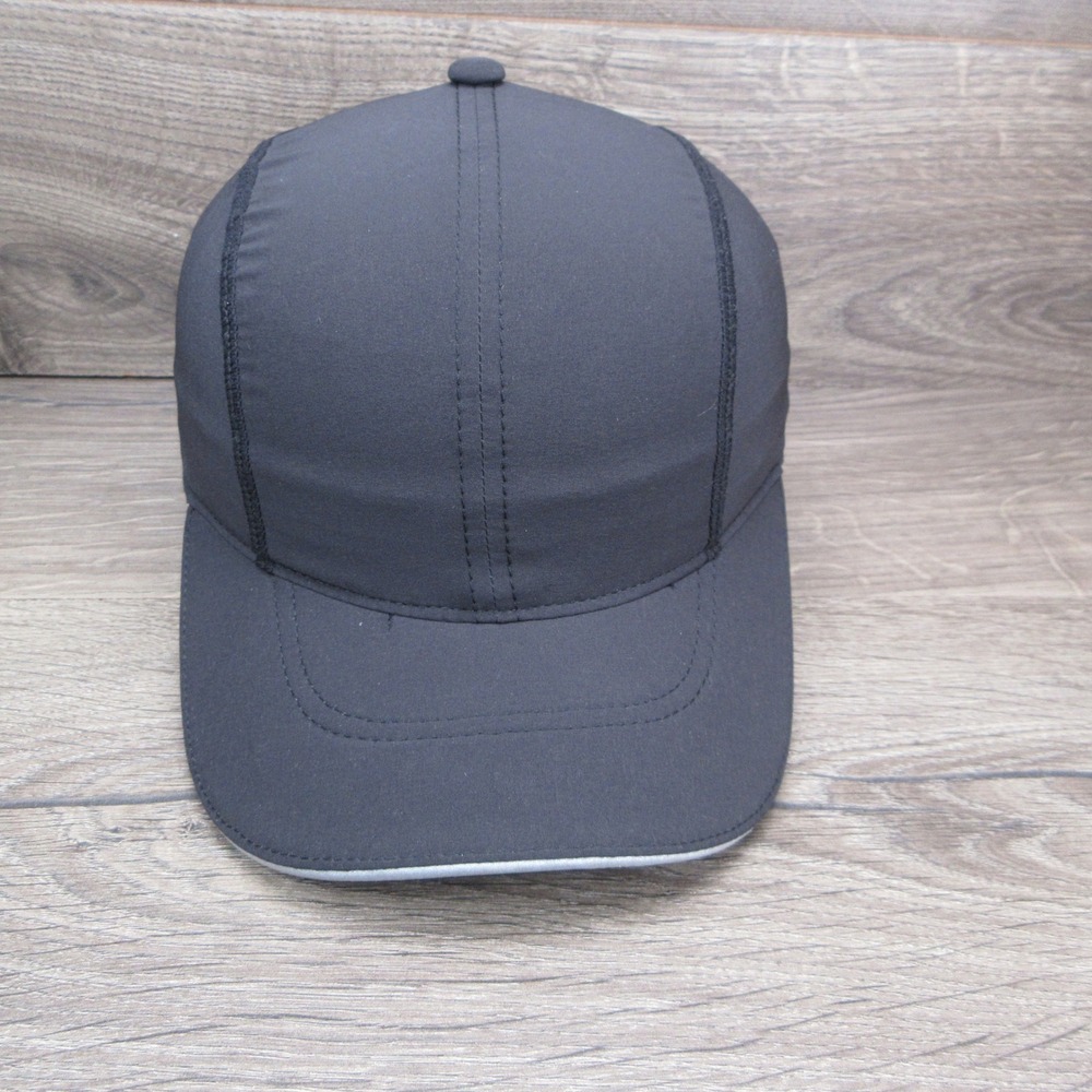 Brooks Hat Cap Mens Strap Back Black Running Reflective Athletic Workout Gym